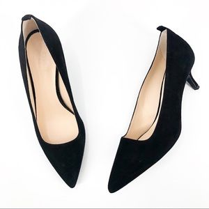 Everlane Editor Heels Black Suede Kitten Heels 7
